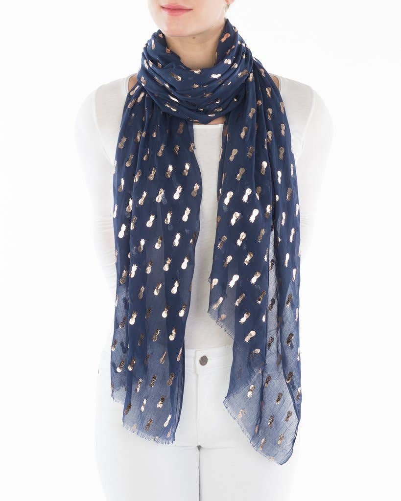 PINEAPPLE NAVY SCARF