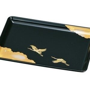 Gold Cranes Lacquer Tray