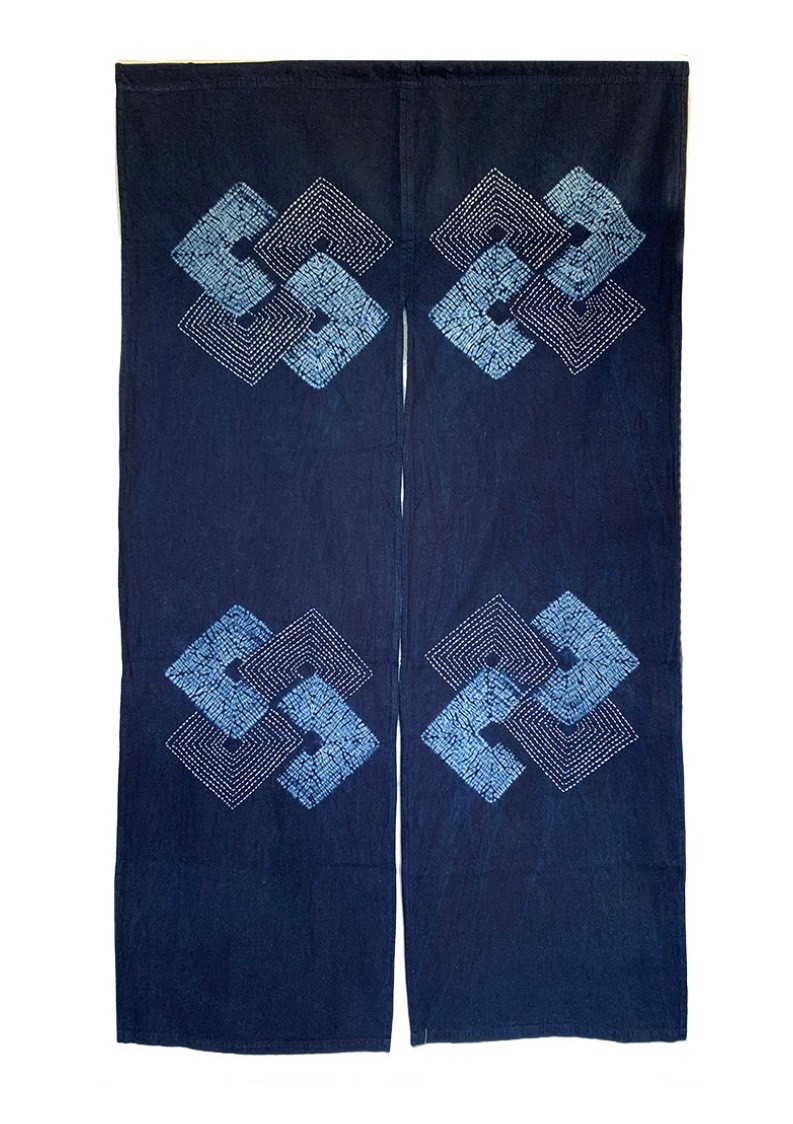 Noren Indigo Shibori Squares