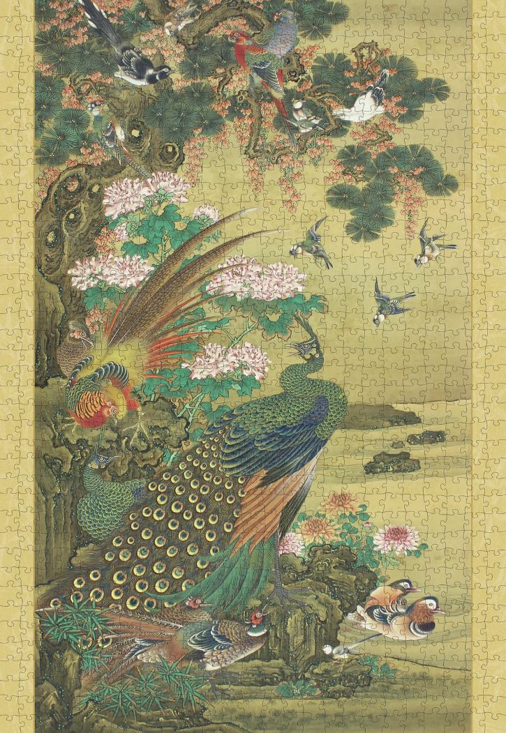Birds & Flowers: Japanese Hanging Scroll 1000-Piece Jigsaw Puzzle - Image 2