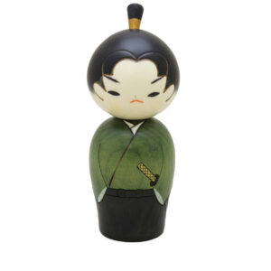 Kokeshi Doll - Green Samurai