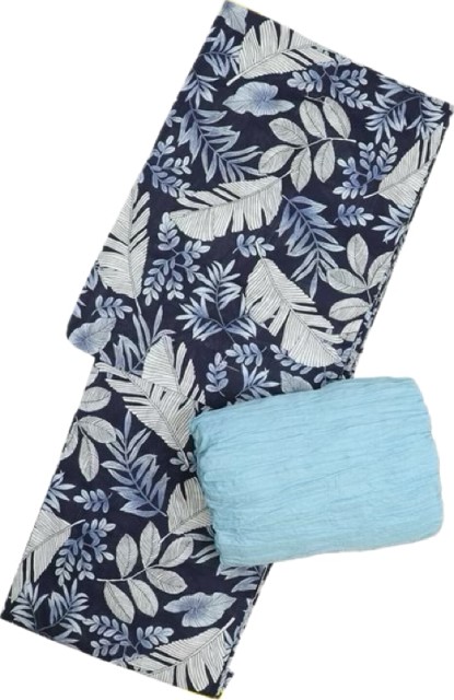Blue Leaves Yukata with Obi
