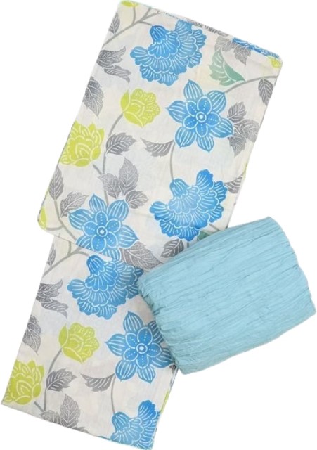 Blue Flower Yukata with Obi